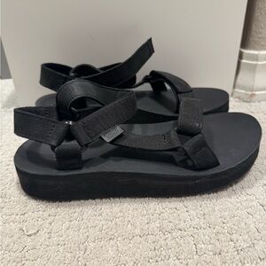 Teva Black Strappy Sandals